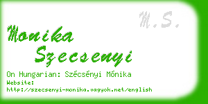 monika szecsenyi business card